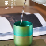 TINGHOME Dew Cup – Meadow Design, Elegant Ceramic Tea Cup, Soft Green Color, Perfect for Relaxing Tea Moments
