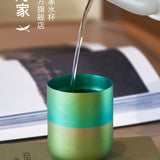 TINGHOME Dew Cup – Meadow Design, Elegant Ceramic Tea Cup, Soft Green Color, Perfect for Relaxing Tea Moments