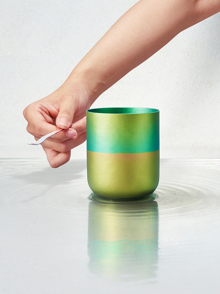 TINGHOME Dew Cup – Meadow Design, Elegant Ceramic Tea Cup, Soft Green Color, Perfect for Relaxing Tea Moments