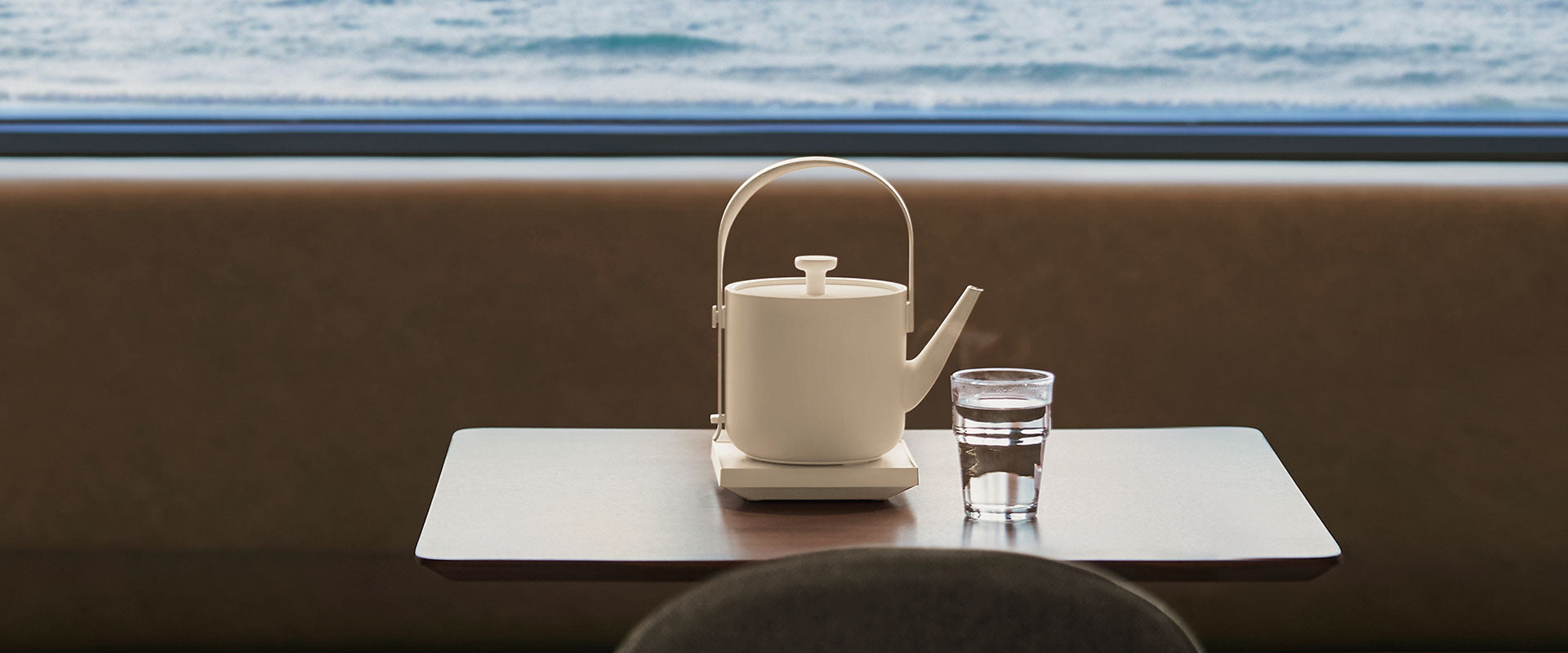 TINGHOME Banner – Featuring Teawith Kettle and Teawith Cup in Rice White and Charcoal Black, showcasing modern, minimalist design for tea lovers who seek elegance and functionality in their daily tea rituals.